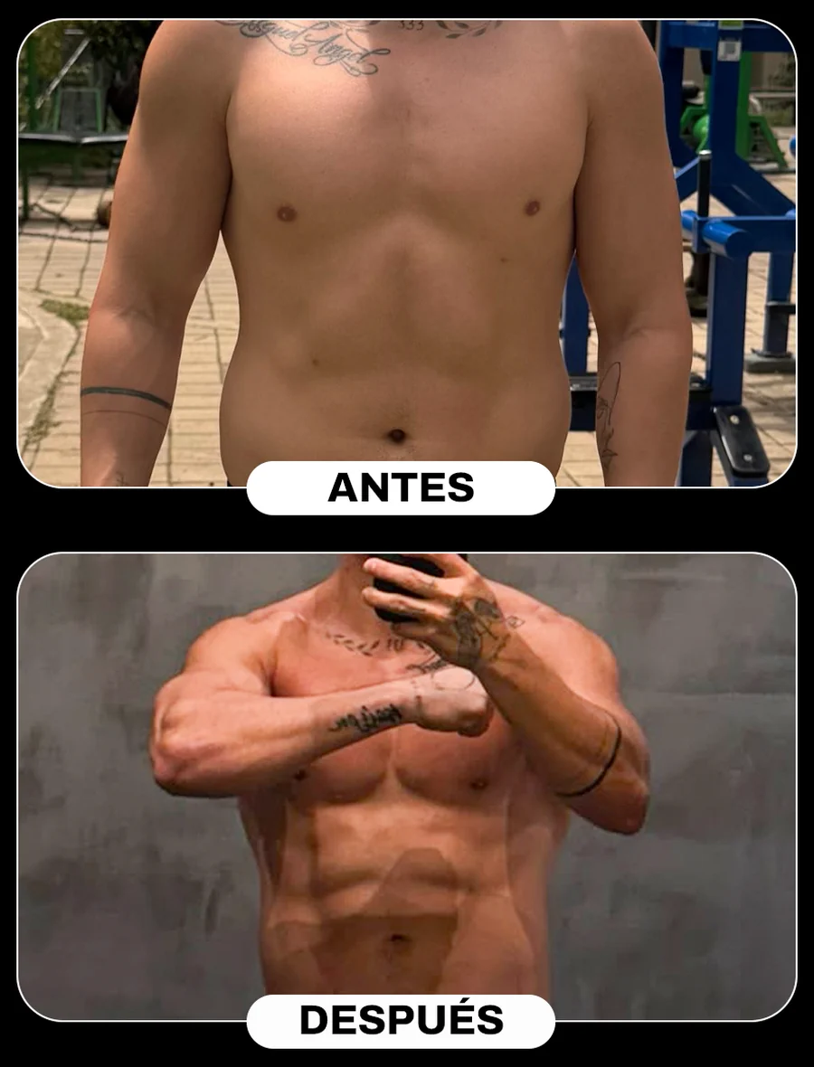 Antes y después de un proceso de recomposición corporal